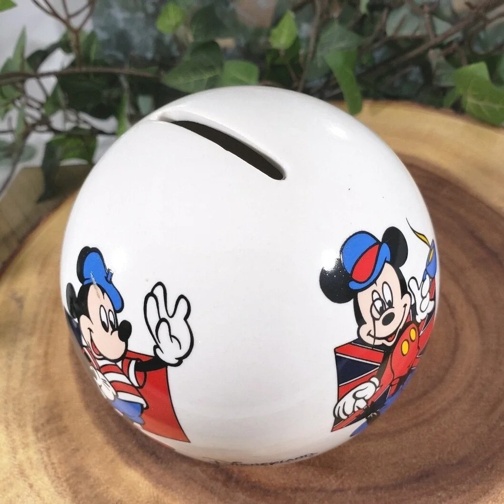 Very Rare Disneyland Paris Round Mickey Mouse Bank with Four Mickey characters